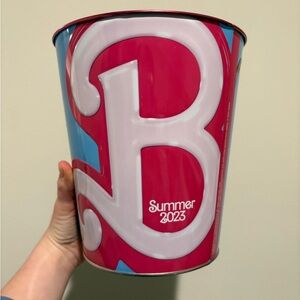 Barbie The Movie 2023 Cinemark Embossed Popcorn Tin Bucket Goldenlink Metal